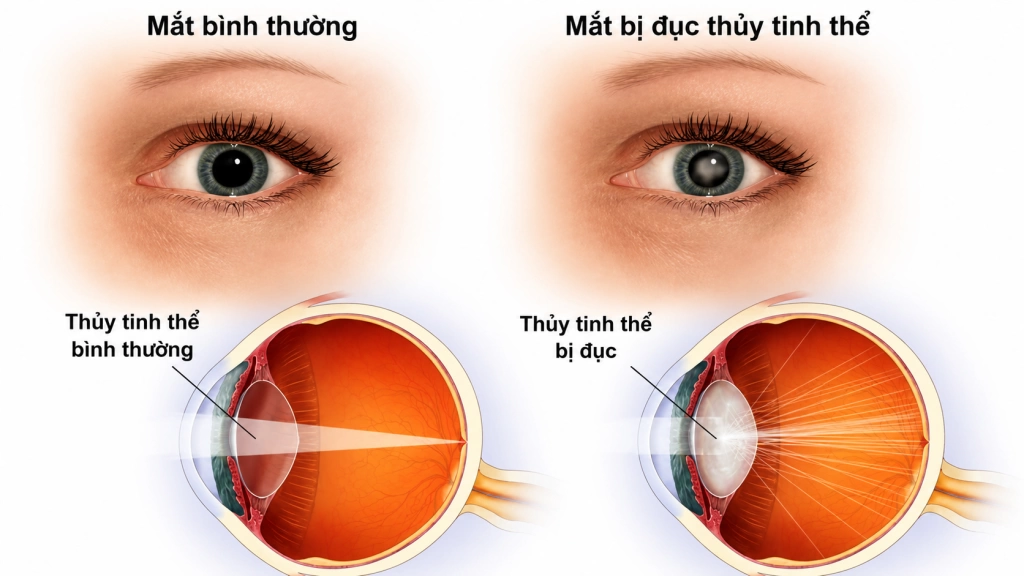 Nhận biết mắt bị đục thủy tinh thể